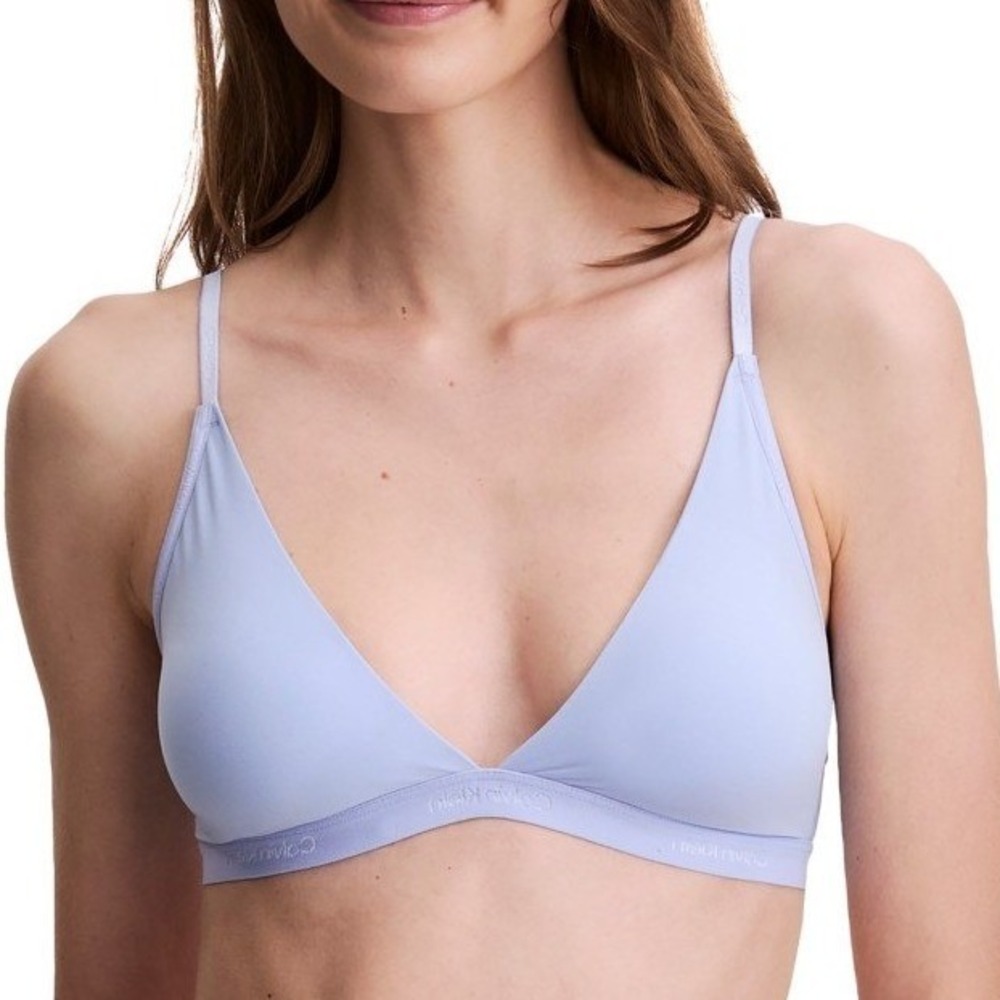 Calvin Klein Womens Triangle Bra Blue XL Lightly Lined Bralette Intimates NWT